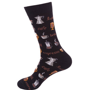 Coffee Cup Pattern Cozy Socks (One Size) 咖啡杯圖案舒適襪子 (均碼)