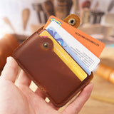 Brown Grained Leather Card Holder 棕色真牛皮信用卡套 CH19020