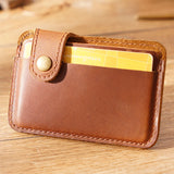 Brown Grained Leather Card Holder 棕色真牛皮信用卡套 CH19020