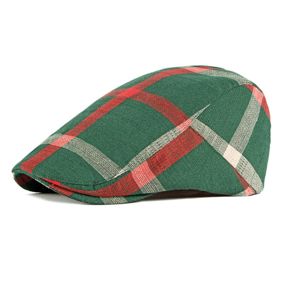 Green British Plaid Beret 綠色英倫格子貝雷帽 KCHT2200