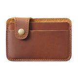 Brown Grained Leather Card Holder 棕色真牛皮信用卡套 CH19020