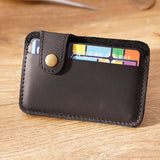 Black Grained Leather Card Holder 黑色真牛皮信用卡套 CH19021