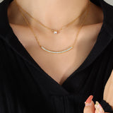 Ariella Rhinestone Double Chain Necklace 阿里拉水鑽雙鏈項鍊 KJPE17021
