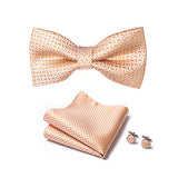 Tie, Pocket Square, Cufflinks, Bow Tie 4 Pieces Gift Set 領帶口袋巾袖扣領結4件套裝 (KCBT2211)