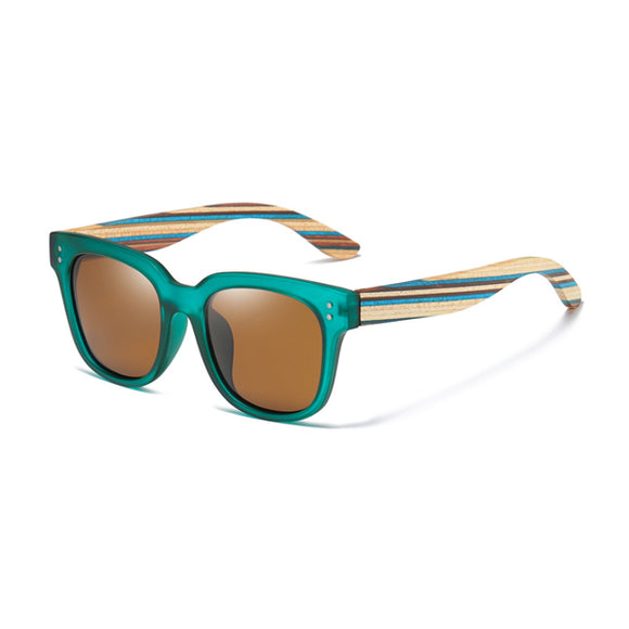 Wooden Color Frame Polarized Sunglasses 木制彩木框偏光太陽眼鏡 (KCSG2120)