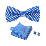 Tie, Pocket Square, Cufflinks, Bow Tie 4 Pieces Gift Set 領帶口袋巾袖扣領結4件套裝 (KCBT2214)