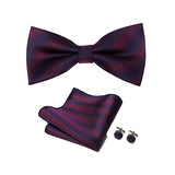 Tie, Pocket Square, Cufflinks, Bow Tie 4 Pieces Gift Set 領帶口袋巾袖扣領結4件套裝 (KCBT2216)