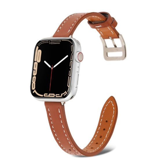Brown Genuine Leather Apple Watch Band (for small wrist) 棕色真皮Apple (適合小手腕) 錶帶 KCWATCH1217