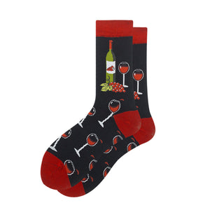 Red Wine Pattern Cozy Socks (EU38-EU45) 紅酒圖案舒適襪 (EU38-EU45)