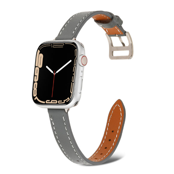 Grey Genuine Leather Apple Watch Band (for small wrist) 灰色真皮Apple (適合小手腕) 錶帶 KCWATCH1219