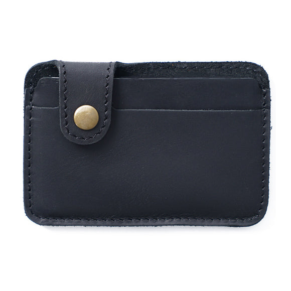 Black Grained Leather Card Holder 黑色真牛皮信用卡套 CH19021