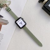 Green Genuine Leather Apple Watch Band (for small wrist) 綠色真皮Apple (適合小手腕) 錶帶 KCWATCH1220