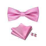 Tie, Pocket Square, Cufflinks, Bow Tie 4 Pieces Gift Set 領帶口袋巾袖扣領結4件套裝 (KCBT2221)