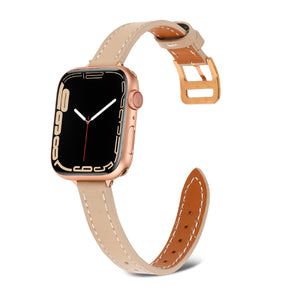 Apricot Genuine Leather Apple Watch Band (for small wrist) 杏色真皮Apple (適合小手腕) 錶帶 KCWATCH1221