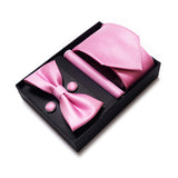 Tie, Pocket Square, Cufflinks, Bow Tie 4 Pieces Gift Set 領帶口袋巾袖扣領結4件套裝 (KCBT2221)