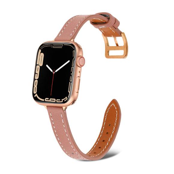 Pink Genuine Leather Apple Watch Band (for small wrist) 粉色真皮Apple (適合小手腕) 錶帶 KCWATCH1222