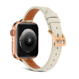 Beige Leather Apple Watch Band (for small wrist) 米白色真皮Apple  (適合小手腕) 錶帶 KCWATCH1223