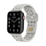 Light Grey Alphabet Pattern Silicone Apple Watch Band 淺灰色英文字母圖案矽膠 Apple 錶帶 KCWATCH1224