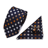 Blue Tie, Pocket Square, Cufflinks 3 Pieces Gift Set 藍色領帶口袋巾袖扣3件套裝 KCBT2225