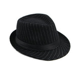 Black British Stripe Jazz Hat 黑色英倫條紋爵士帽 (KCHT2226)