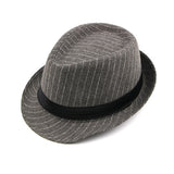 Grey British Stripe Jazz Hat 灰色英倫條紋爵士帽 (KCHT2227)