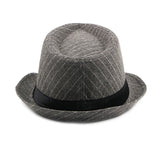 Grey British Stripe Jazz Hat 灰色英倫條紋爵士帽 (KCHT2227)