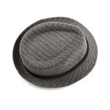 Grey British Stripe Jazz Hat 灰色英倫條紋爵士帽 (KCHT2227)