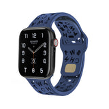 Navy Blue Alphabet Pattern Silicone Apple Watch Band 深藍色英文字母圖案矽膠 Apple 錶帶 KCWATCH1227