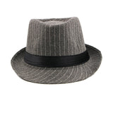 Grey British Stripe Jazz Hat 灰色英倫條紋爵士帽 (KCHT2227)