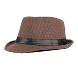 Brown British Stripe Jazz Hat 咖啡色英倫條紋爵士帽 (KCHT2228)