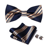 Tie, Pocket Square, Cufflinks, Bow Tie 4 Pieces Gift Set 領帶口袋巾袖扣領結4件套裝 (KCBT2229)