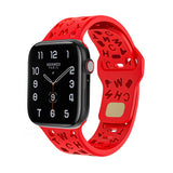 Red Alphabet Pattern Silicone Apple Watch Band 紅色英文字母圖案矽膠 Apple 錶帶 KCWATCH1229