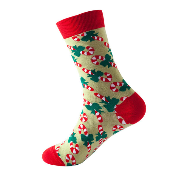 Candy Cane Pattern Cozy Socks (One Size) 拐杖糖圖案舒適襪子 (均碼)