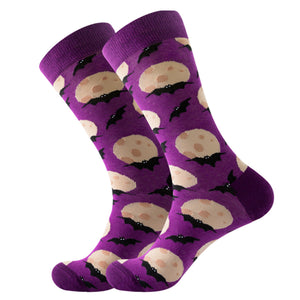 Purple Bat pattern Cozy Socks (EU38-EU45) 紫色蝙蝠圖案舒適襪子 (歐碼38-歐碼45)