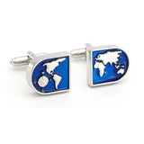 Blue Nautical Chart Cufflinks 藍色航海圖袖扣 KC10023b