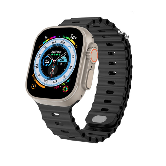 Black Silicone Apple Watch Band 黑色矽膠 Apple 錶帶 KCWATCH1243