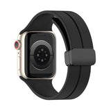 Black Magnetic Buckle Silicone Apple Watch Band 黑色磁吸扣矽膠 Apple 錶帶 KCWATCH1244