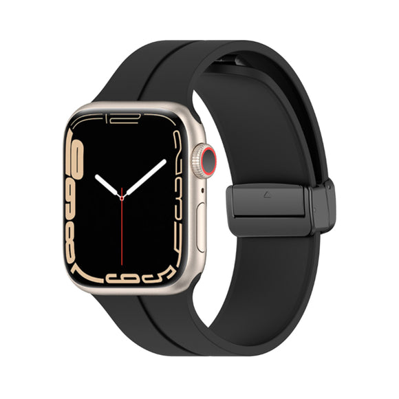 Black Magnetic Buckle Silicone Apple Watch Band 黑色磁吸扣矽膠 Apple 錶帶 KCWATCH1244
