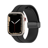 Black Magnetic Buckle Silicone Apple Watch Band 黑色磁吸扣矽膠 Apple 錶帶 KCWATCH1244