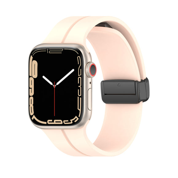 Pink Magnetic Buckle Silicone Apple Watch Band 粉紅色磁吸扣矽膠 Apple 錶帶 KCWATCH1247