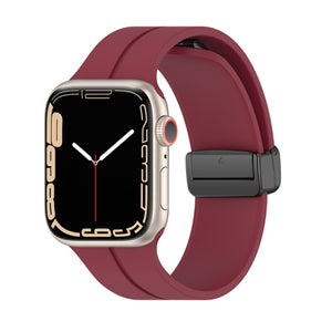Burgundy Magnetic Buckle Silicone Apple Watch Band 酒紅色磁吸扣矽膠 Apple 錶帶 KCWATCH1251