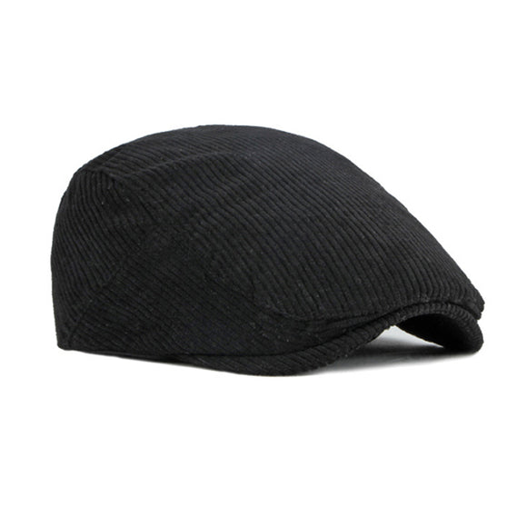 Black Japanese Corduroy Warm Beret Hat 黑色日系燈芯絨貝雷帽 KCHT2251