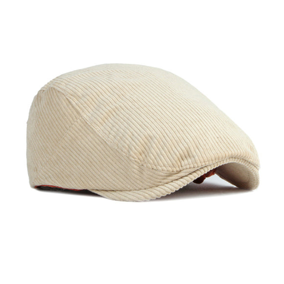 Beige Japanese Corduroy Warm Beret Hat 米色日系燈芯絨貝雷帽 KCHT2252