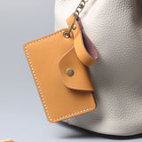 Brown Grained Leather Card Holder 棕色真牛皮信用卡套 CH19027