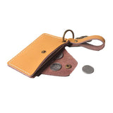 Brown Grained Leather Card Holder 棕色真牛皮信用卡套 CH19027
