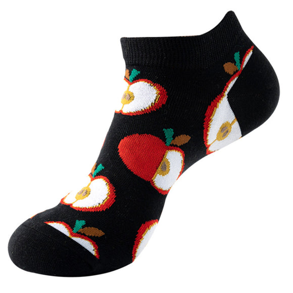 Half Apple Pattern Low Cut Socks (One Size) 半邊蘋果圖案船襪 (均碼) HS202276