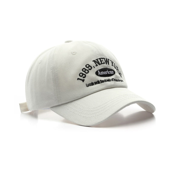 White American Style Baseball Cap 白色美式棒球帽 KCHT2279