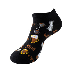 Coffee Pattern Low Cut Socks (One Size) 咖啡圖案船襪 (均碼) HS202287c