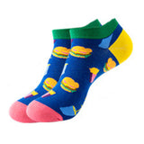 Burger and Fries Pattern Low Cut Socks (One Size) 漢堡和薯條圖案船襪 (均碼) HS202287d