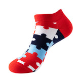 Square Pattern Low Cut Socks (One Size) HS202287f